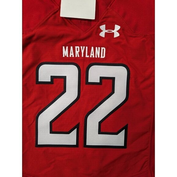 Under Armour Maryland Football Jersey Large Armourgrid Outlaw Custom Red #22 - Picture 15 of 16